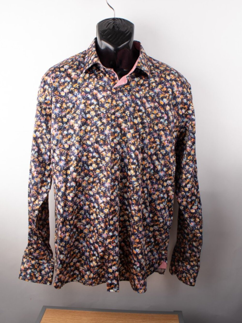 Luchiano Visconti Men's XL Long Sleeve Button Shirt Floral Abstract